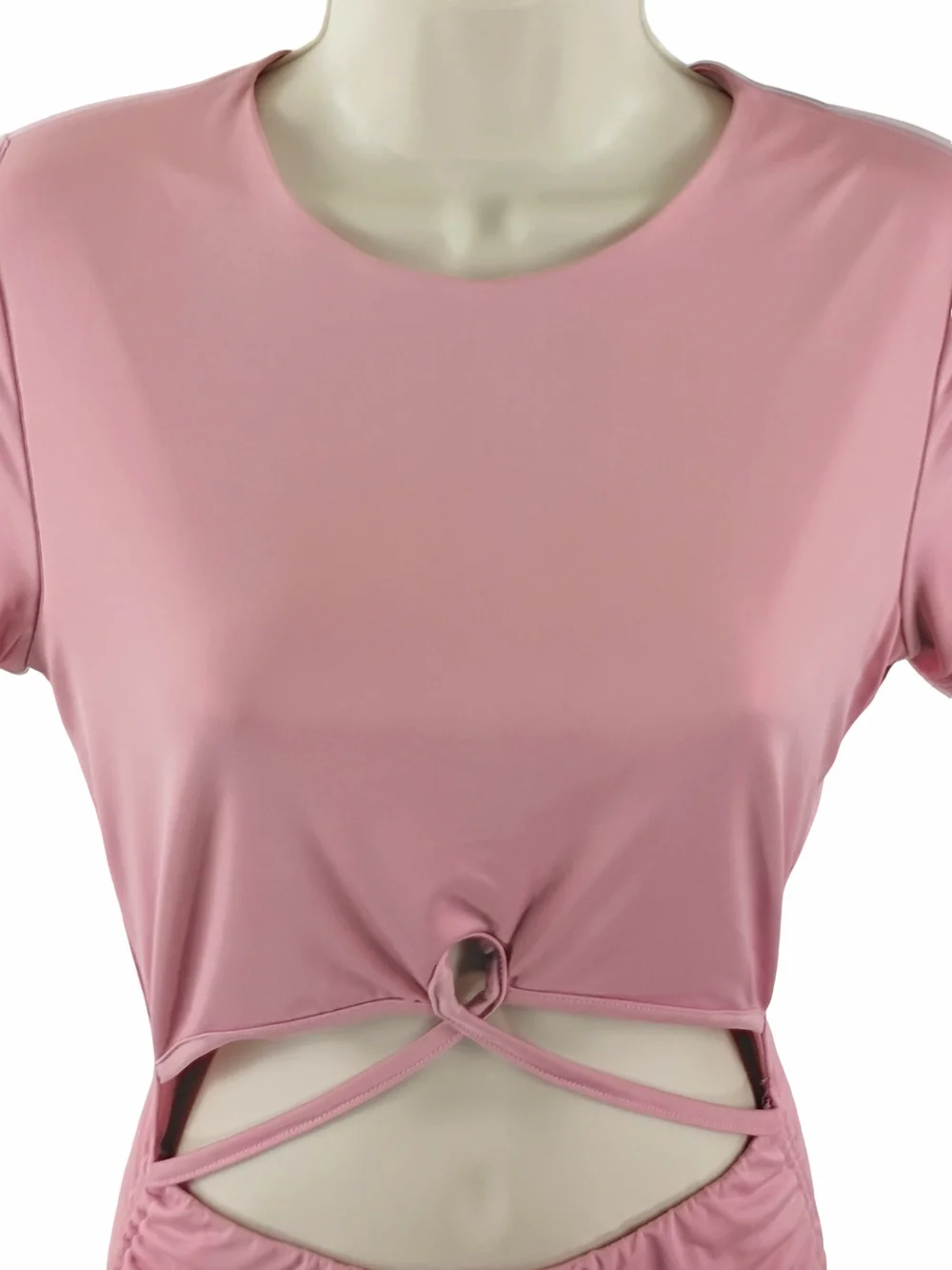 Lucy in the Sky Dusty Rose Cutout Ruched Mini Dress